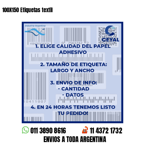 100X150 Etiquetas textil