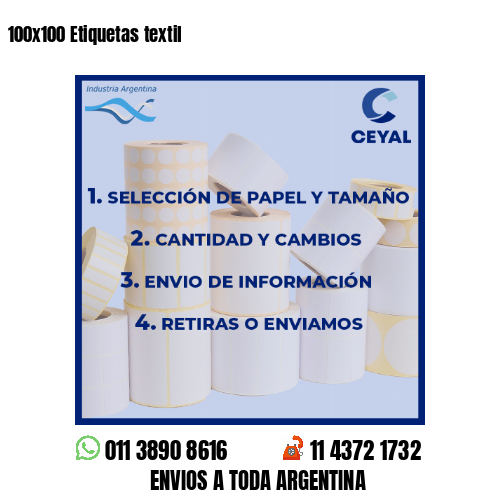 100×100 Etiquetas textil