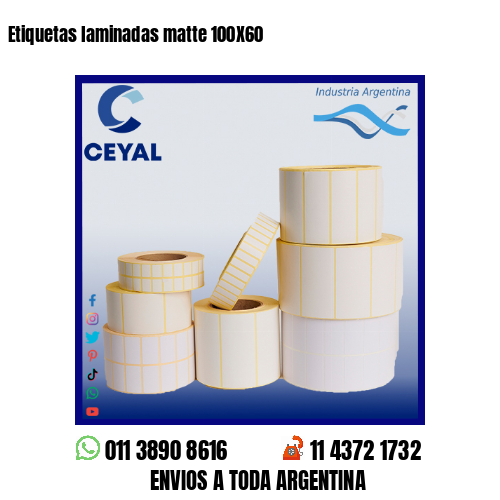 Etiquetas laminadas matte 100X60