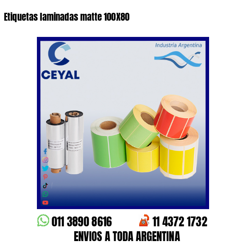 Etiquetas laminadas matte 100X80