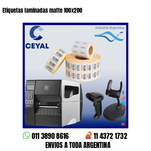 Etiquetas laminadas matte 100×200