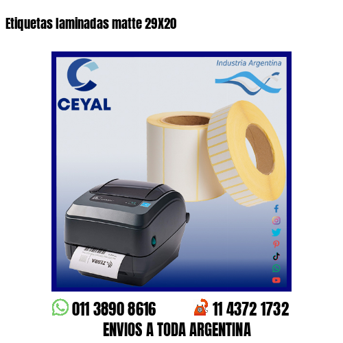 Etiquetas laminadas matte 29X20