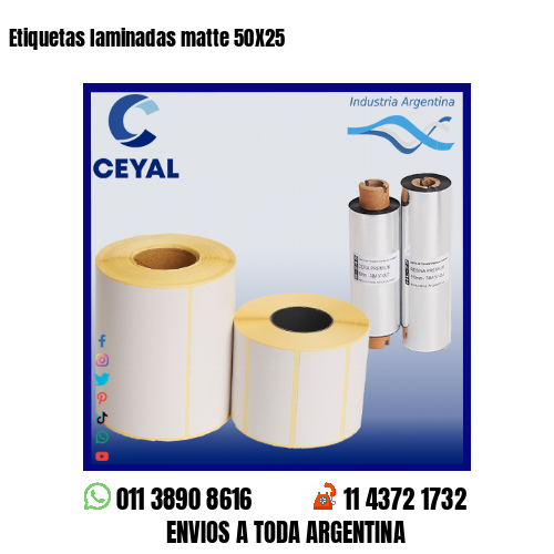 Etiquetas laminadas matte 50X25