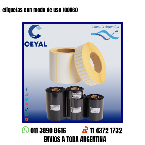 etiquetas con modo de uso 100X60