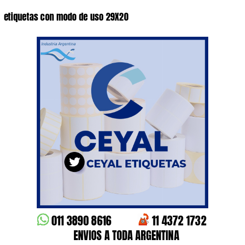 etiquetas con modo de uso 29X20