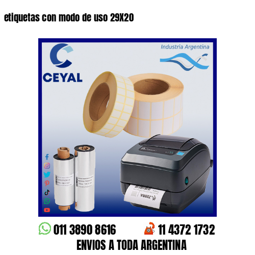 etiquetas con modo de uso 29X20
