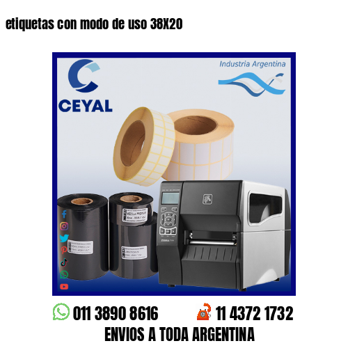 etiquetas con modo de uso 38X20