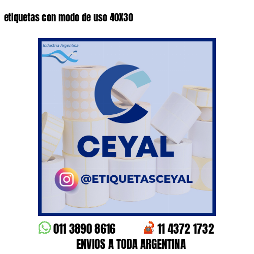 etiquetas con modo de uso 40X30