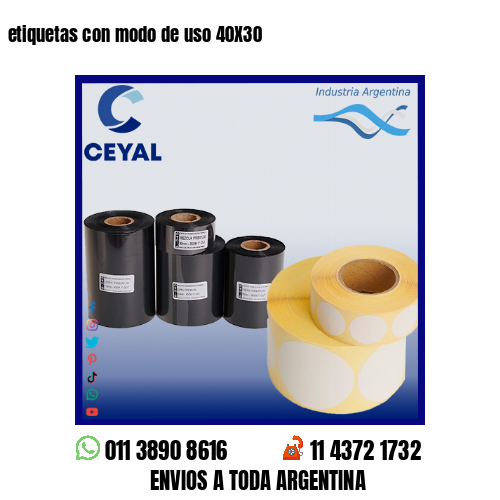 etiquetas con modo de uso 40X30