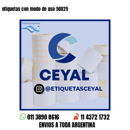 etiquetas con modo de uso 50X25
