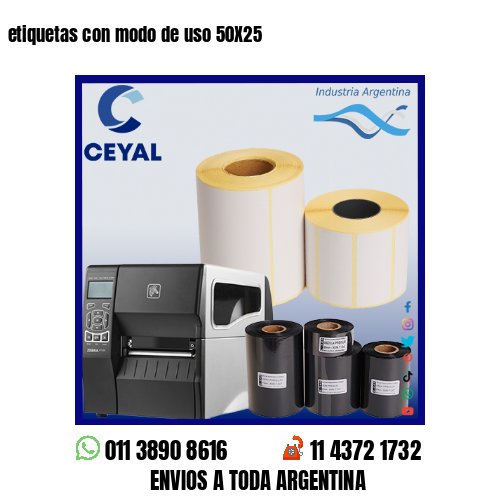 etiquetas con modo de uso 50X25