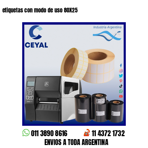 etiquetas con modo de uso 80X25