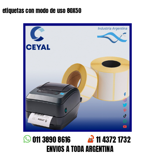 etiquetas con modo de uso 80X50