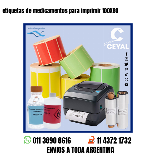 etiquetas de medicamentos para imprimir 100X80