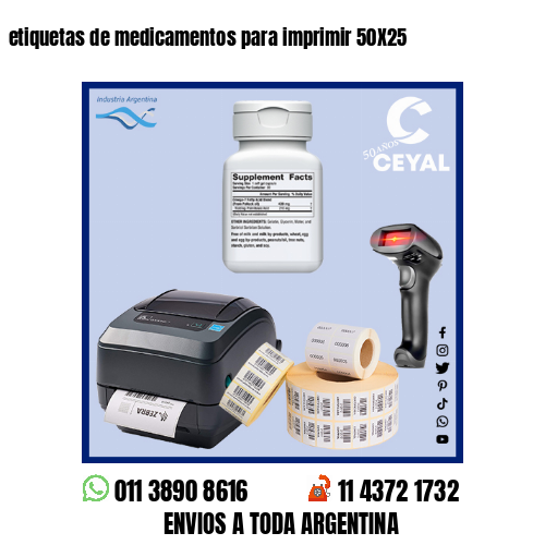 etiquetas de medicamentos para imprimir 50X25