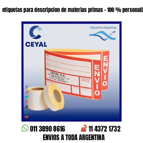 etiquetas para descripcion de materias primas – 100 % personalizadas