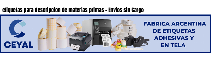 etiquetas para descripcion de materias primas - Envíos sin Cargo