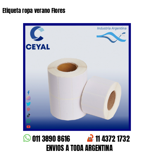 Etiqueta ropa verano Flores