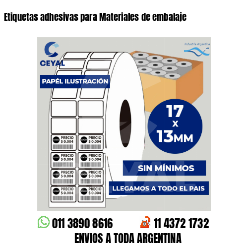 Etiquetas adhesivas para Materiales de embalaje