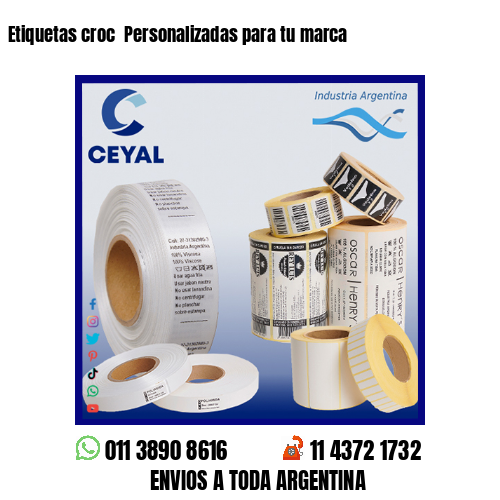 Etiquetas croc  Personalizadas para tu marca