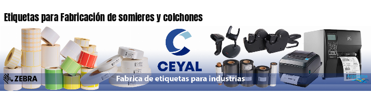 Etiquetas para Fabricación de somieres y colchones