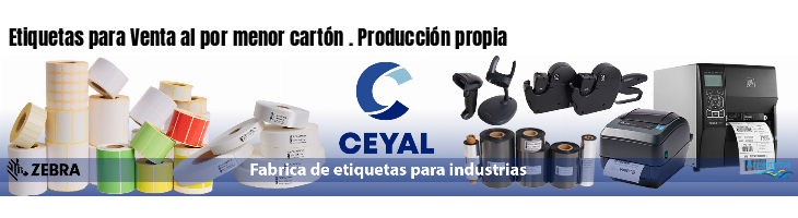 Etiquetas para Venta al por menor cartón . Producción propia