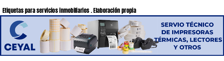 Etiquetas para servicios inmobiliarios . Elaboración propia