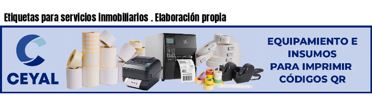 Etiquetas para servicios inmobiliarios . Elaboración propia