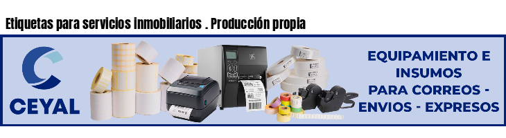 Etiquetas para servicios inmobiliarios . Producción propia