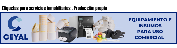 Etiquetas para servicios inmobiliarios . Producción propia