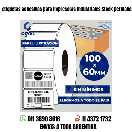 etiquetas adhesivas para impresoras industriales Stock permanente