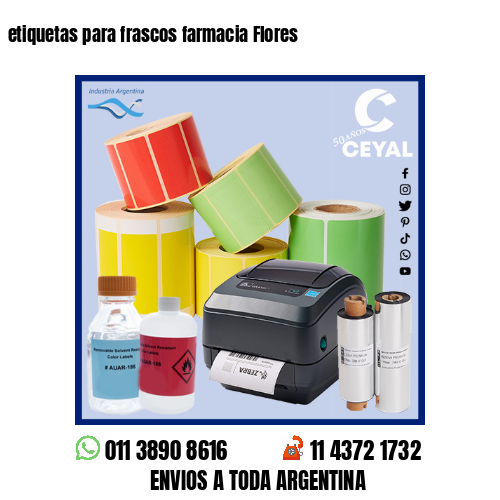 etiquetas para frascos farmacia Flores