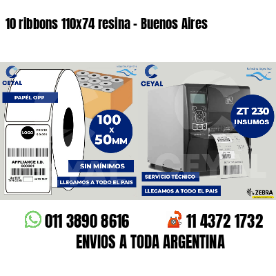 10 ribbons 110x74 resina - Buenos Aires