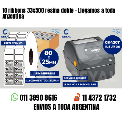 10 ribbons 33x500 resina doble - Llegamos a toda Argentina