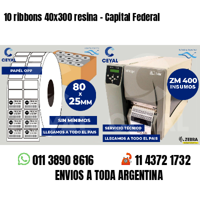 10 ribbons 40x300 resina - Capital Federal