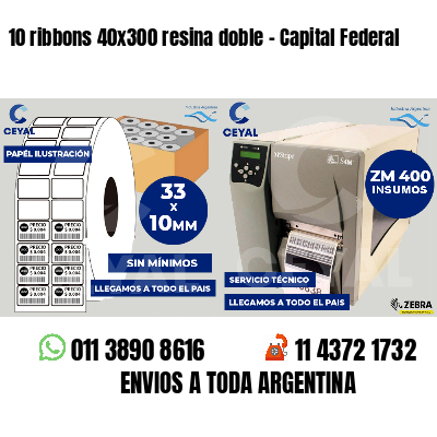 10 ribbons 40x300 resina doble - Capital Federal