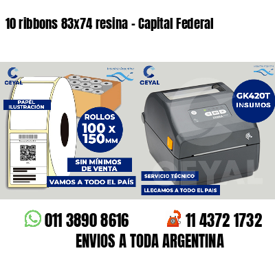 10 ribbons 83x74 resina - Capital Federal