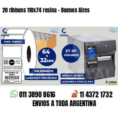 20 ribbons 110x74 resina - Buenos Aires
