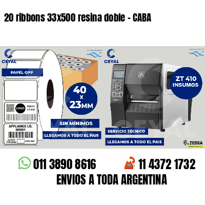 20 ribbons 33x500 resina doble - CABA