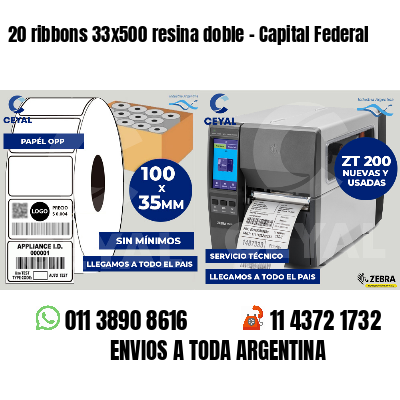 20 ribbons 33x500 resina doble - Capital Federal
