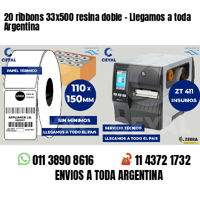 20 ribbons 33x500 resina doble - Llegamos a toda Argentina