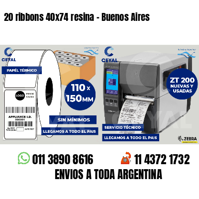 20 ribbons 40x74 resina - Buenos Aires