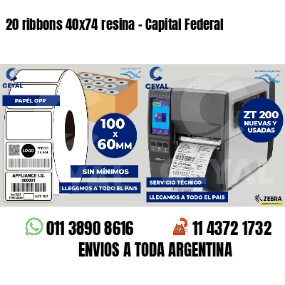 20 ribbons 40x74 resina - Capital Federal