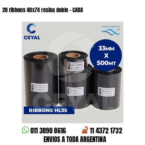 20 ribbons 40×74 resina doble – CABA