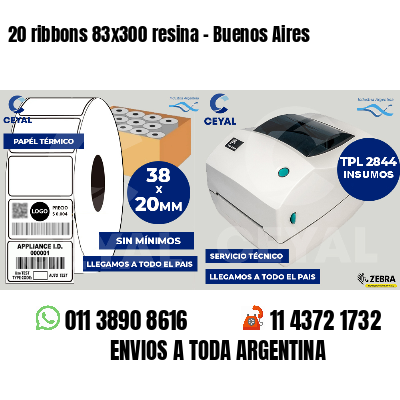 20 ribbons 83x300 resina - Buenos Aires