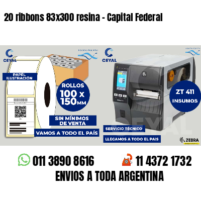 20 ribbons 83x300 resina - Capital Federal