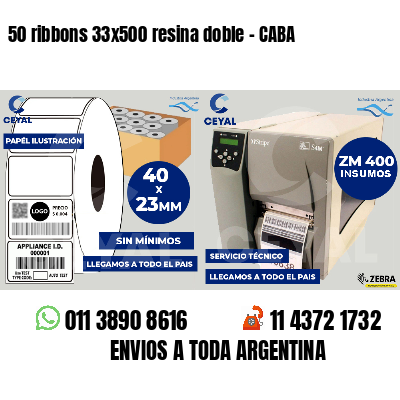 50 ribbons 33x500 resina doble - CABA
