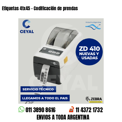 Etiquetas 41×45 – Codificación de prendas