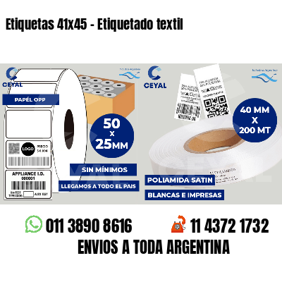 Etiquetas 41x45 - Etiquetado textil