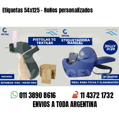 Etiquetas 54x125 - Rollos personalizados